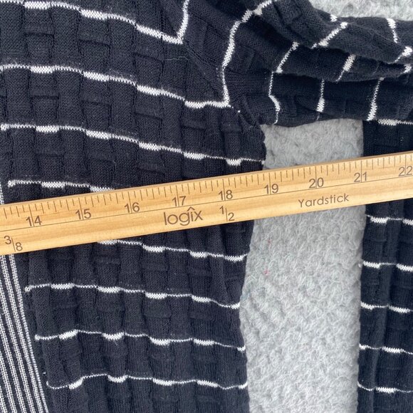 Chicos Sweater Womens 0 US Small Black White Striped Knit Cardigan Open Front - Picture 7 of 9